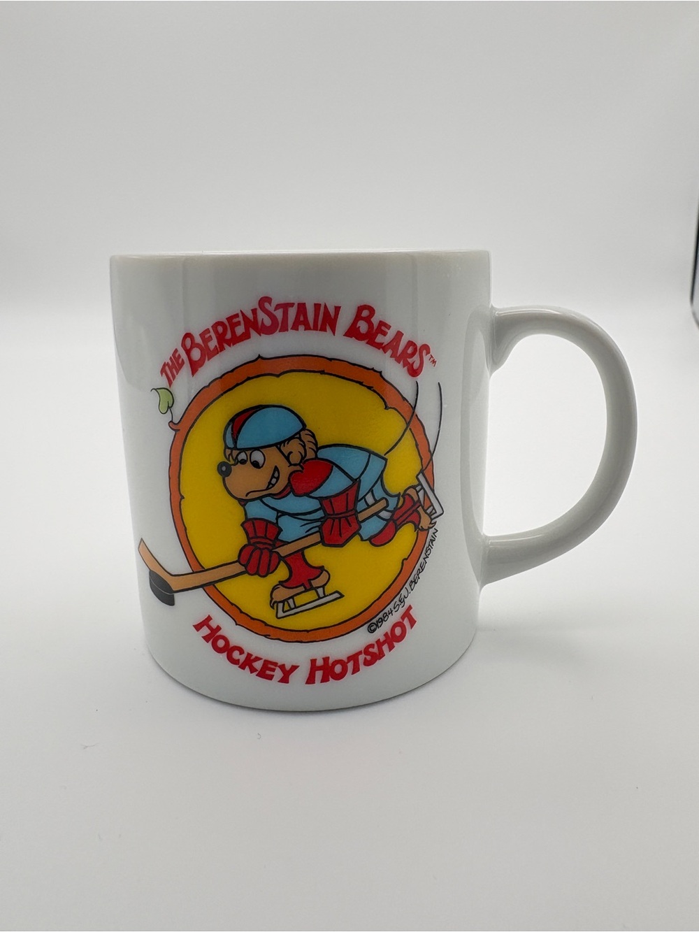 Vintage Berenstain Bears Mug "Hockey Hotshot" 1984